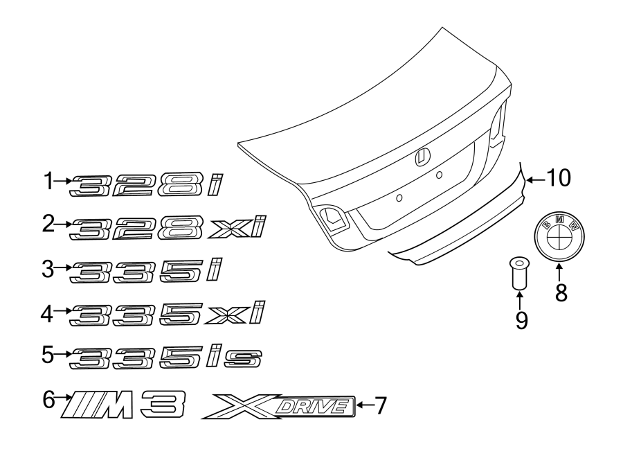 TRUNK LID. EXTERIOR TRIM.