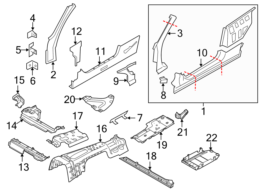 14PILLARS. ROCKER & FLOOR. HINGE PILLAR. UNISIDE.https://images.simplepart.com/images/parts/motor/fullsize/1946750.png