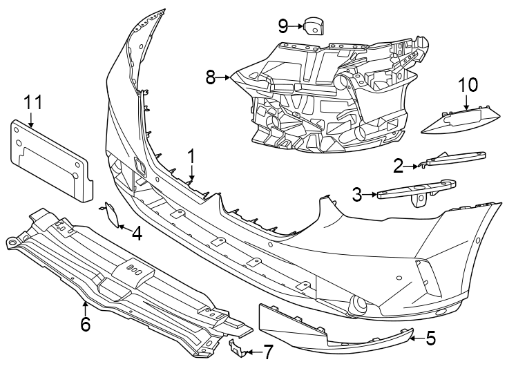 7Bumper cover & trim. Lower. Upper. W/O M sport trim.https://images.simplepart.com/images/parts/motor/fullsize/1947005.png