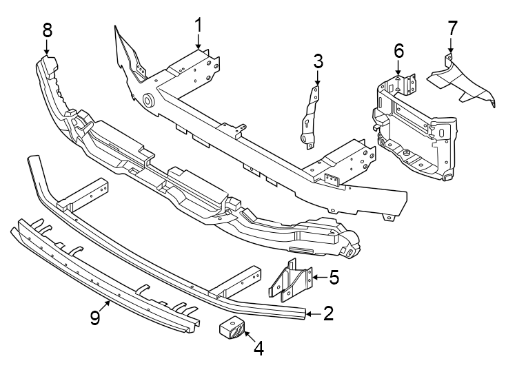 5Bumper support. Lower. Upper. W/O M sport trim.https://images.simplepart.com/images/parts/motor/fullsize/1947010.png