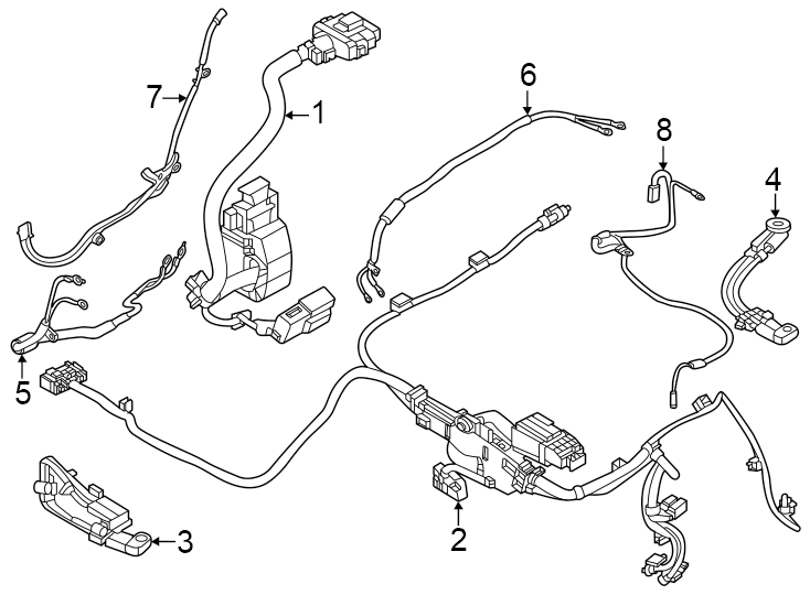 5Excitation. Front drive unit. High voltage. Low voltage. Rear drive unit.https://images.simplepart.com/images/parts/motor/fullsize/1947205.png