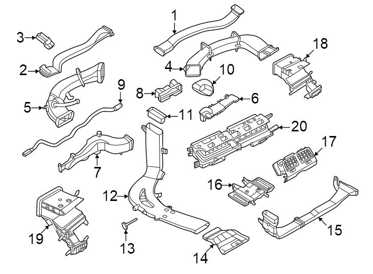 6Center duct. Heater duct. Outer. Rear cabin.https://images.simplepart.com/images/parts/motor/fullsize/1947385.png