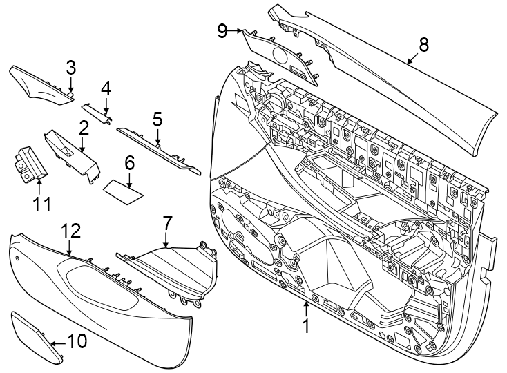 12Front door. Interior trim.https://images.simplepart.com/images/parts/motor/fullsize/1947565.png