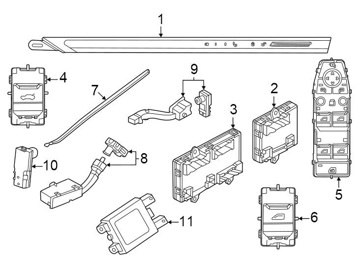 6Door pocket. Door speaker. Electrical components. Large. Outer door handle. Small. W/O rear sunshades. W/REAR sunshades.https://images.simplepart.com/images/parts/motor/fullsize/1947570.png