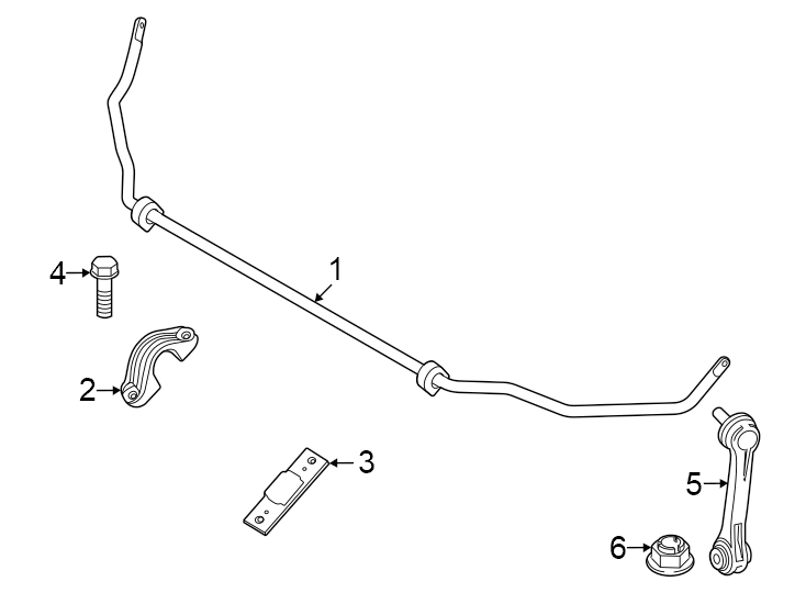 Rear suspension. Stabilizer bar & components.