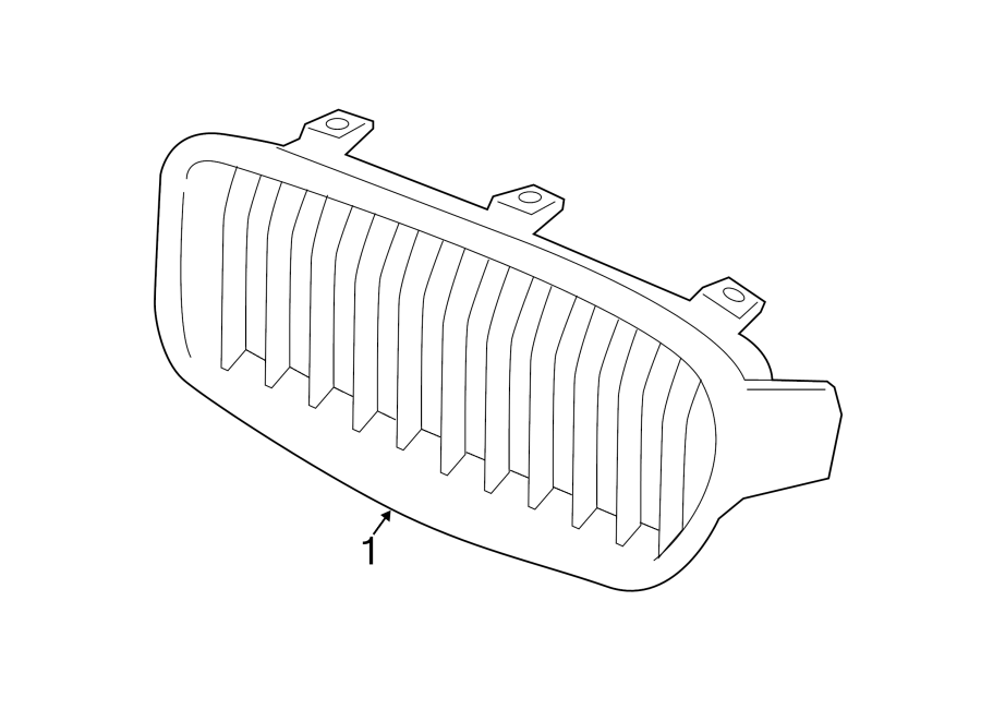 FRONT BUMPER & GRILLE. GRILLE & COMPONENTS.