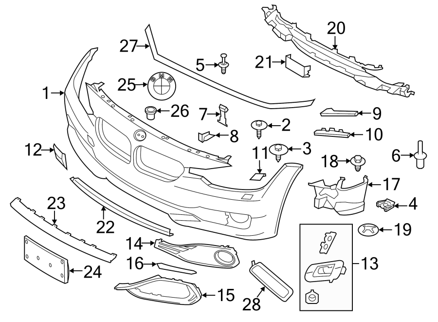 27FRONT BUMPER & GRILLE. BUMPER & COMPONENTS.https://images.simplepart.com/images/parts/motor/fullsize/1951005.png