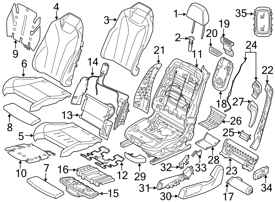 SEATS & TRACKS. PASSENGER SEAT COMPONENTS.