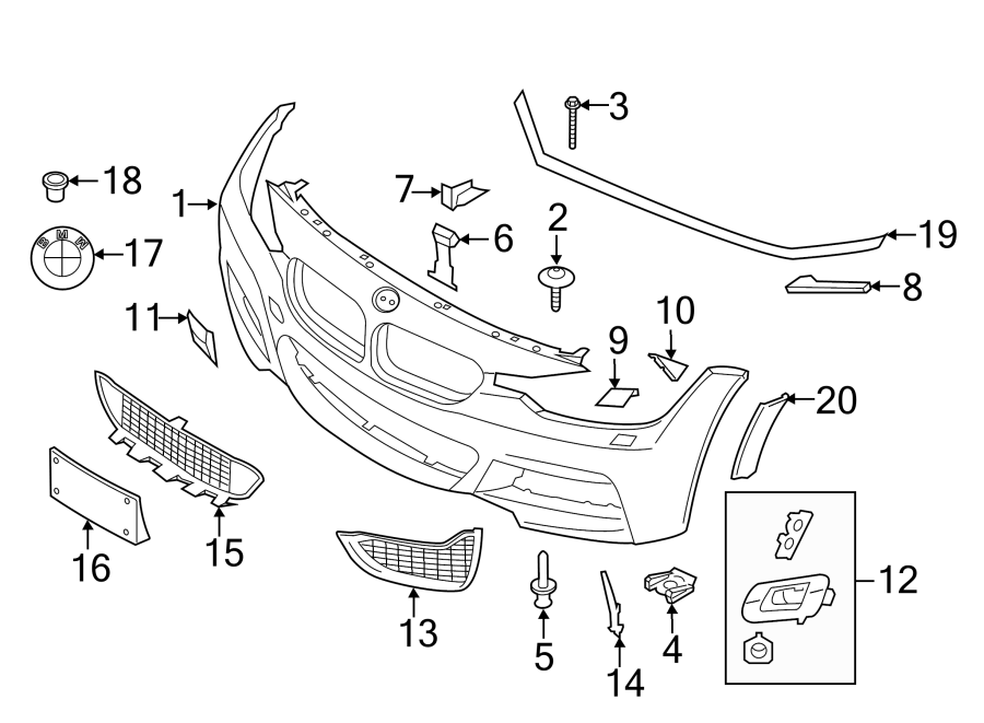 19FRONT BUMPER & GRILLE. BUMPER & COMPONENTS.https://images.simplepart.com/images/parts/motor/fullsize/1951700.png