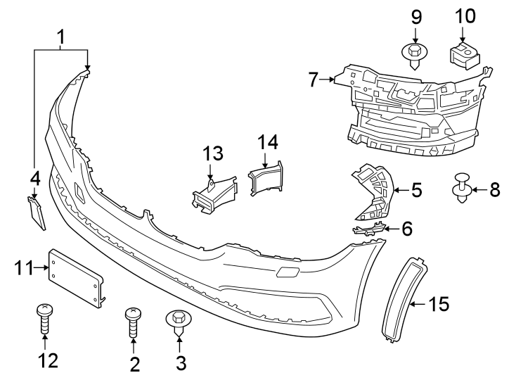 15Front bumper & grille. Bumper & components.https://images.simplepart.com/images/parts/motor/fullsize/1952006.png