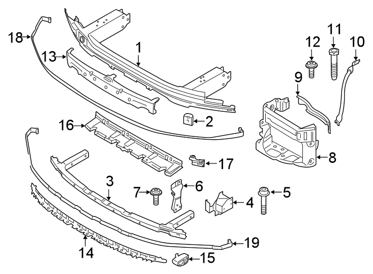 11Front bumper & grille. Bumper & components.https://images.simplepart.com/images/parts/motor/fullsize/1952011.png