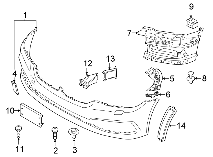 14Front bumper & grille. Bumper & components.https://images.simplepart.com/images/parts/motor/fullsize/1952031.png