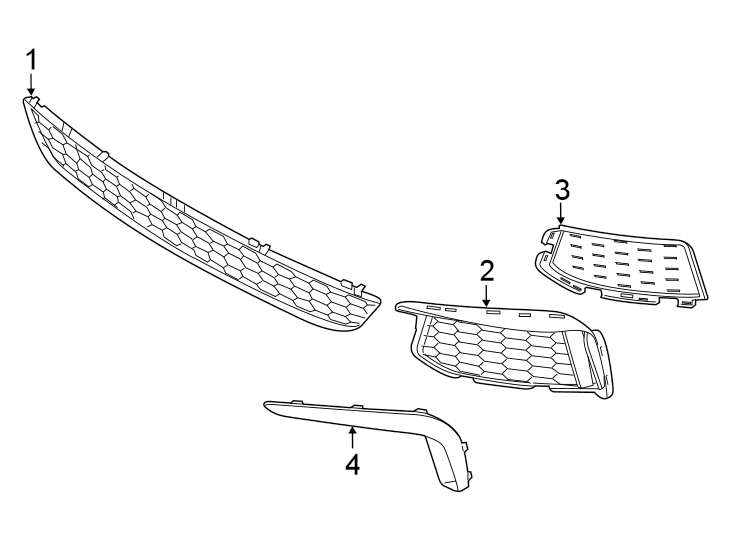 4Front bumper & grille. Grille & components.https://images.simplepart.com/images/parts/motor/fullsize/1952046.png