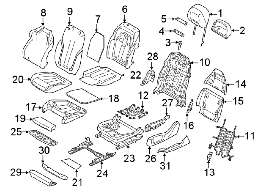 SEATS & TRACKS. PASSENGER SEAT COMPONENTS.