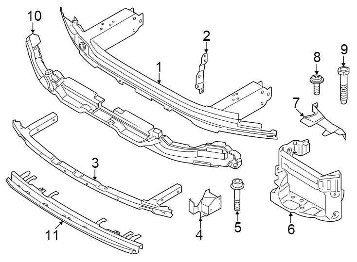 4Awd. Bumper support. M10X100. M8X75. Rwd. W/O M sport pkg.https://images.simplepart.com/images/parts/motor/fullsize/1953010.png