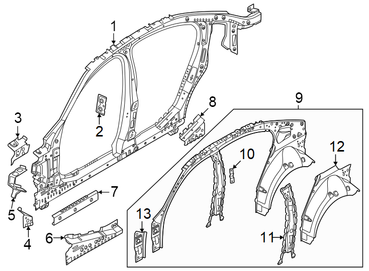 1Pillars. Rocker & floor. Uniside.https://images.simplepart.com/images/parts/motor/fullsize/1953660.png