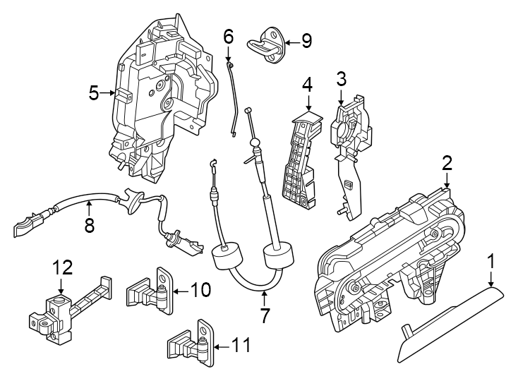 5Inside handle. Left side only. Outside handle. Primed.https://images.simplepart.com/images/parts/motor/fullsize/1953710.png