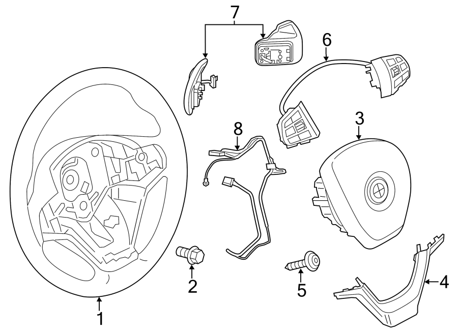 STEERING WHEEL & TRIM.