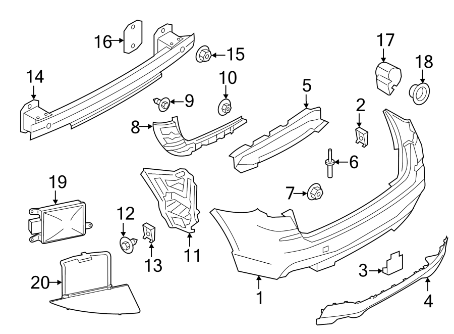 9REAR BUMPER. BUMPER & COMPONENTS.https://images.simplepart.com/images/parts/motor/fullsize/1954720.png