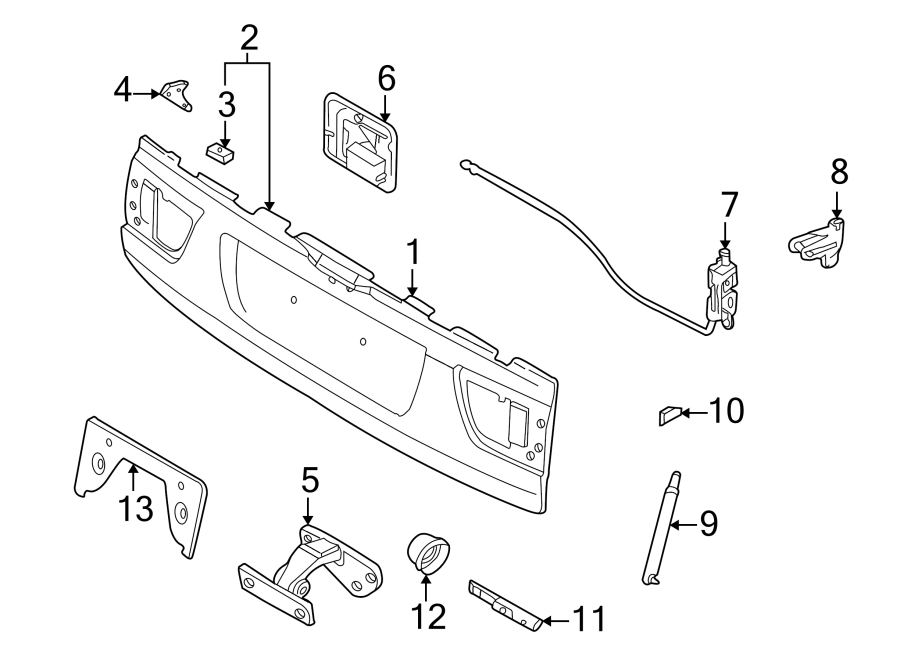 13TAIL GATE. GATE & HARDWARE.https://images.simplepart.com/images/parts/motor/fullsize/1955610.png