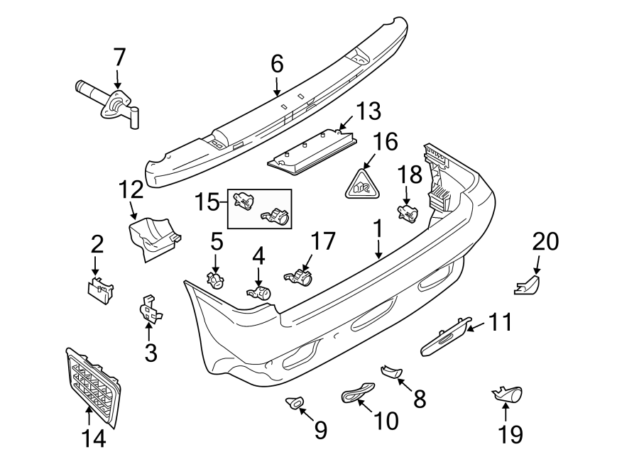 13REAR BUMPER. BUMPER & COMPONENTS.https://images.simplepart.com/images/parts/motor/fullsize/1955640.png