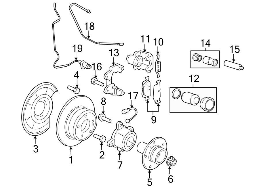 REAR SUSPENSION. BRAKE COMPONENTS.