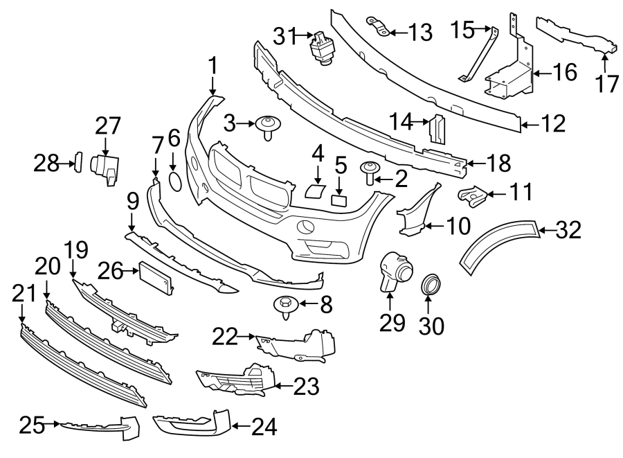 26FRONT BUMPER & GRILLE. BUMPER & COMPONENTS.https://images.simplepart.com/images/parts/motor/fullsize/1957010.png