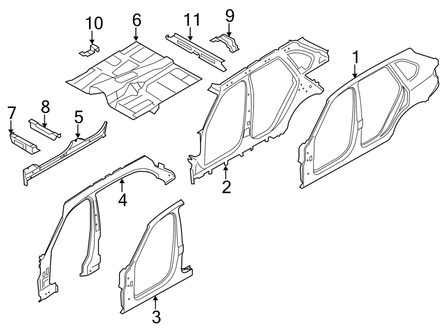 2Pillars. Rocker & floor. Aperture panel. Center pillar & rocker. Uniside.https://images.simplepart.com/images/parts/motor/fullsize/1957855.png