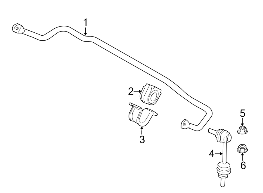 REAR SUSPENSION. STABILIZER BAR & COMPONENTS.