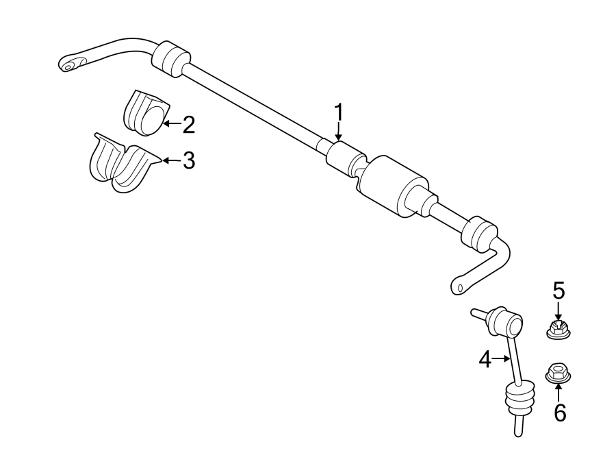 REAR SUSPENSION. STABILIZER BAR & COMPONENTS.