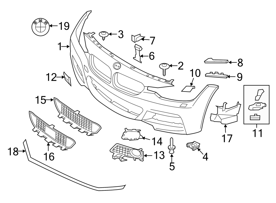 FRONT BUMPER & GRILLE. BUMPER & COMPONENTS.