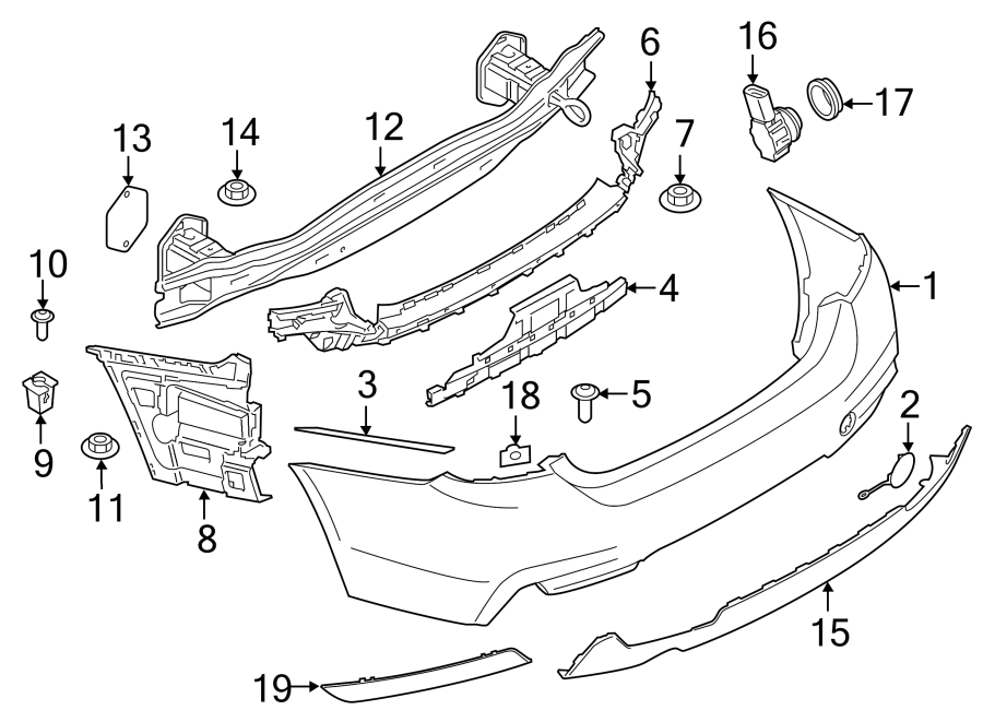 19Rear bumper. Bumper & components.https://images.simplepart.com/images/parts/motor/fullsize/1958870.png