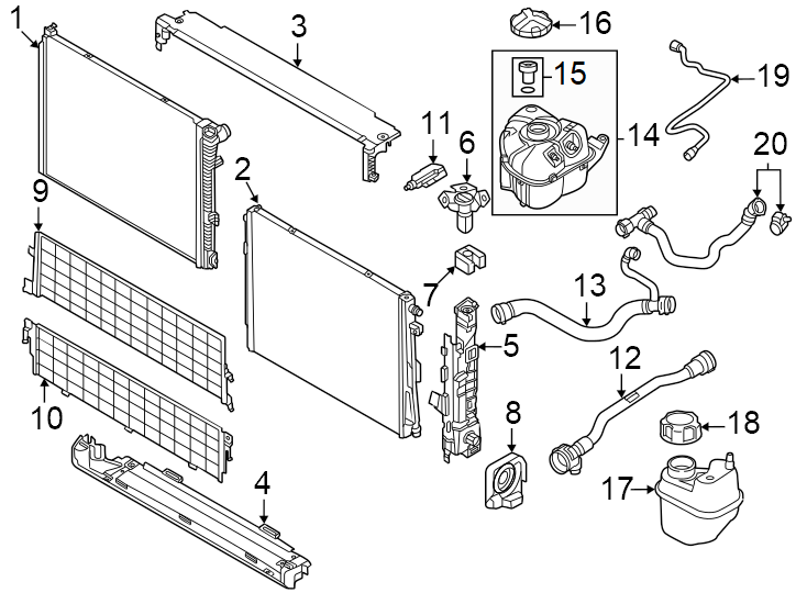 12Radiator & components.https://images.simplepart.com/images/parts/motor/fullsize/1959055.png