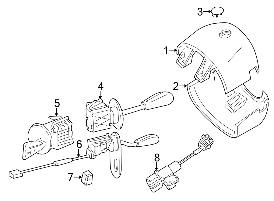 STEERING COLUMN. SHROUD. SWITCHES & LEVERS.