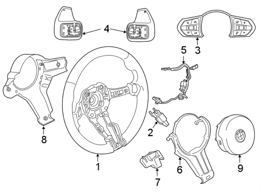 STEERING WHEEL & TRIM.