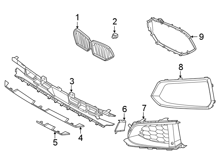 6Front bumper & grille. Grille & components.https://images.simplepart.com/images/parts/motor/fullsize/1962010.png