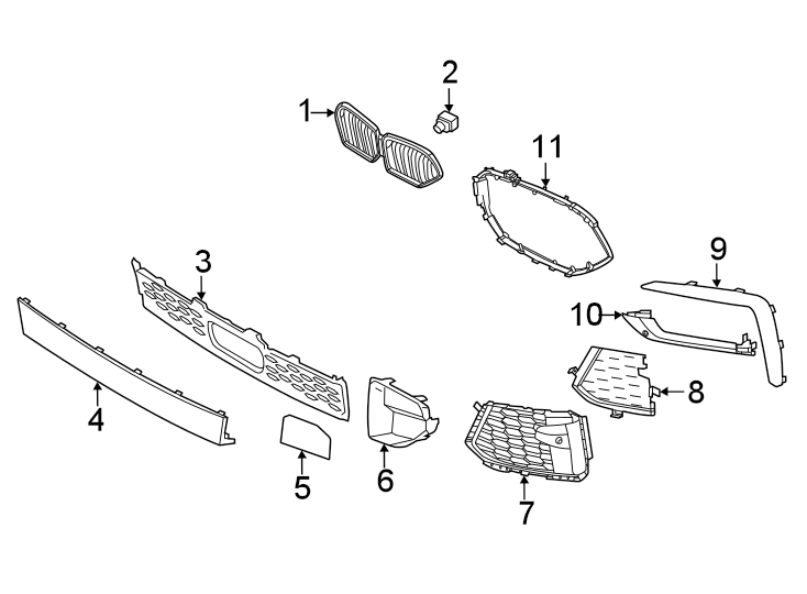 6Front bumper & grille. Grille & components.https://images.simplepart.com/images/parts/motor/fullsize/1962055.png