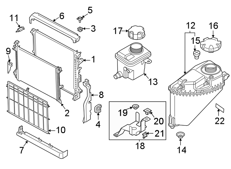 21Radiator & components.https://images.simplepart.com/images/parts/motor/fullsize/1962285.png