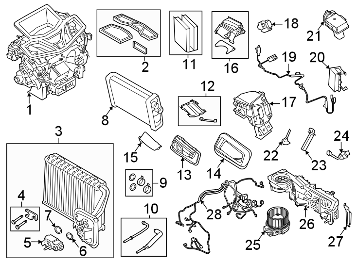 25Air conditioner & heater. Evaporator & heater components.https://images.simplepart.com/images/parts/motor/fullsize/1962355.png