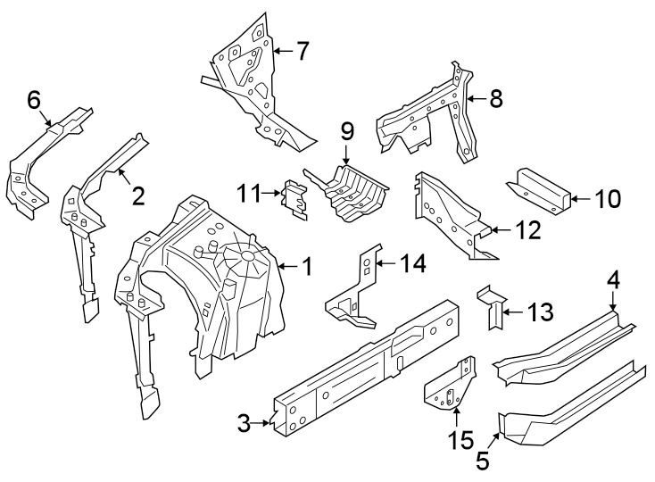 Fender. Structural components & rails.