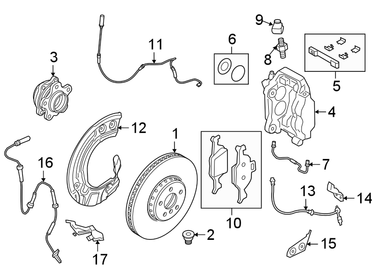 9Front suspension. Brake components.https://images.simplepart.com/images/parts/motor/fullsize/1962632.png