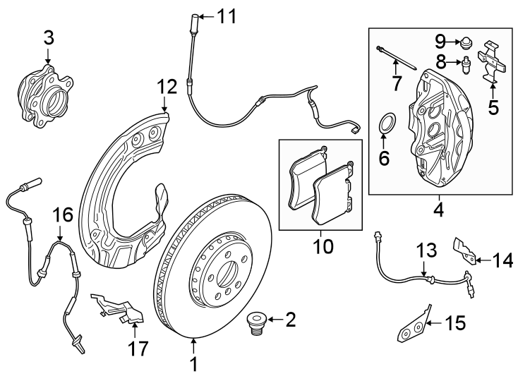 1Front suspension. Brake components.https://images.simplepart.com/images/parts/motor/fullsize/1962634.png