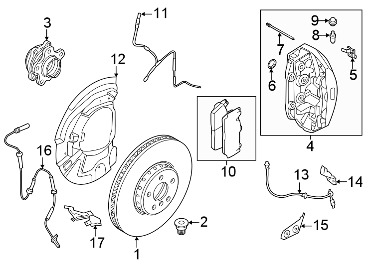 1Front suspension. Brake components.https://images.simplepart.com/images/parts/motor/fullsize/1962656.png