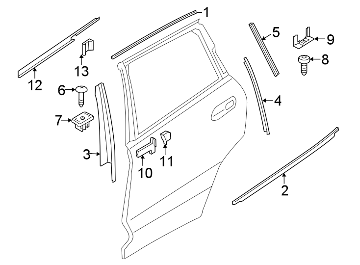 9Rear door. Exterior trim.https://images.simplepart.com/images/parts/motor/fullsize/1962870.png