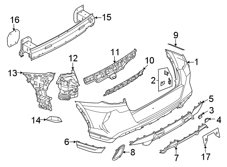 14Rear bumper. Bumper & components.https://images.simplepart.com/images/parts/motor/fullsize/1962995.png