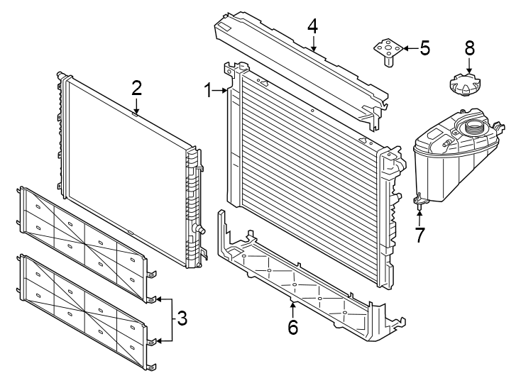 8Radiator & components.https://images.simplepart.com/images/parts/motor/fullsize/1963045.png