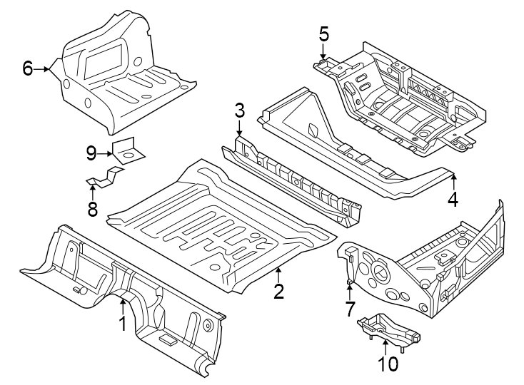 Rear body & floor. Floor & rails.