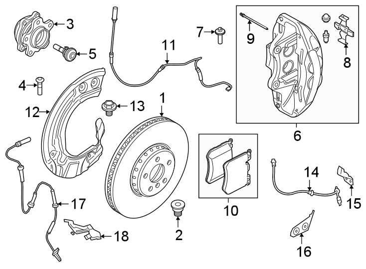 1Front suspension. Brake components.https://images.simplepart.com/images/parts/motor/fullsize/1967427.png