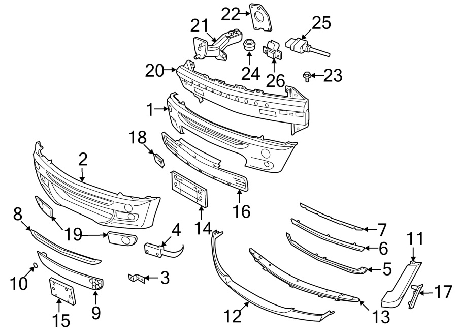 25FRONT BUMPER. BUMPER & COMPONENTS.https://images.simplepart.com/images/parts/motor/fullsize/1970010.png