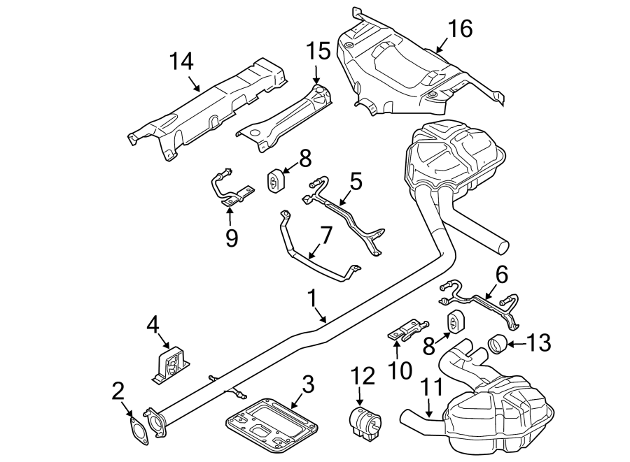 EXHAUST SYSTEM. EXHAUST COMPONENTS.